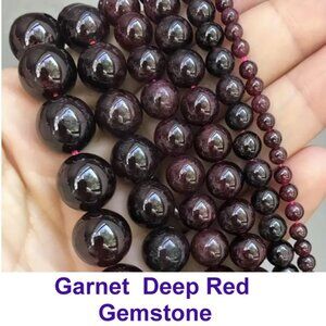 Dark Red Garnet Natural Stone   15" strand.